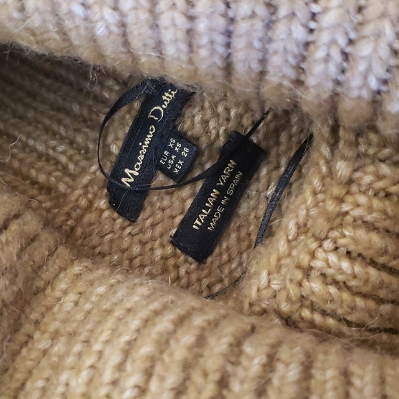 Massimo DUTTI CHUNKY BEIGE CABLE KNIT ALPACA WOOL BLEND SWEATER XS - Picture 4 of 7